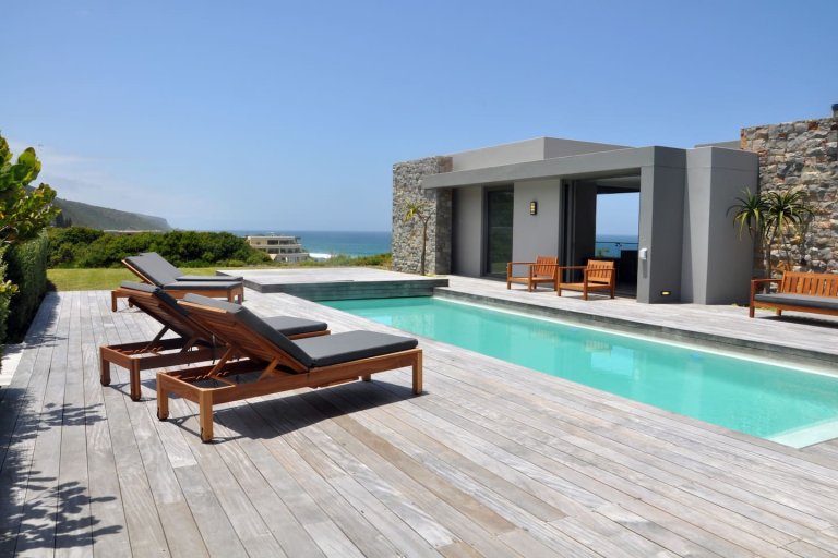 Deck Chairs by pool-The Cliffhanger Villa - Plettenberg Holiday Villa