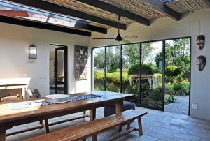 indoor patio looking onto front garden -luxury villa- meadows- plettenberg accommodation