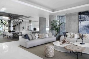 Six bedroom Mansion- Cape Town-white lounge