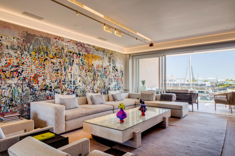 Lounge area with harbour viewws - 301 Parama